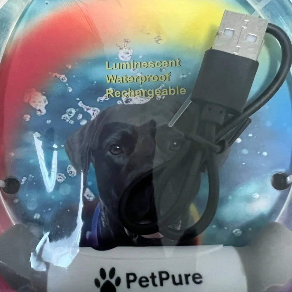 PETPURE - Mulicolored LED Dog Collar - 7 Colors in Collar with Flashing Options